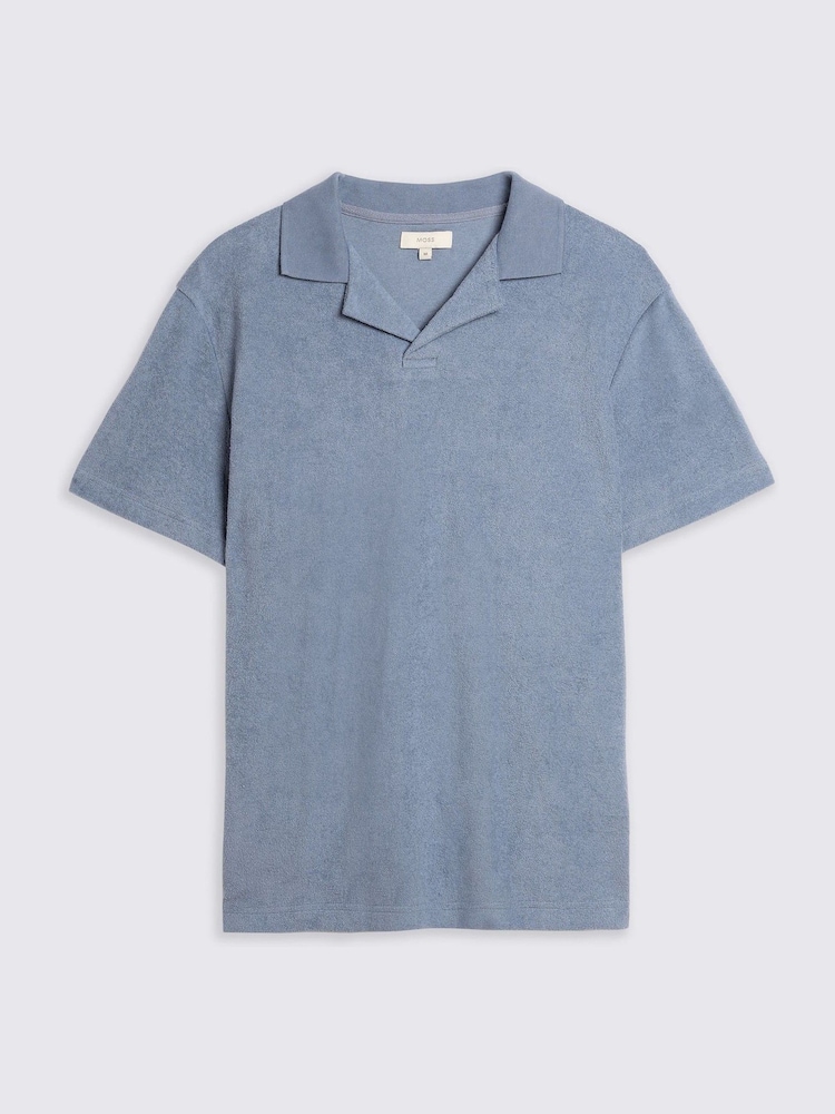 Terry Towelling Skipper 100% Cotton Polo Shirt - Image 4 of 4