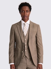 MOSS Brown Slim Fit Slub Jacket - Image 1 of 5