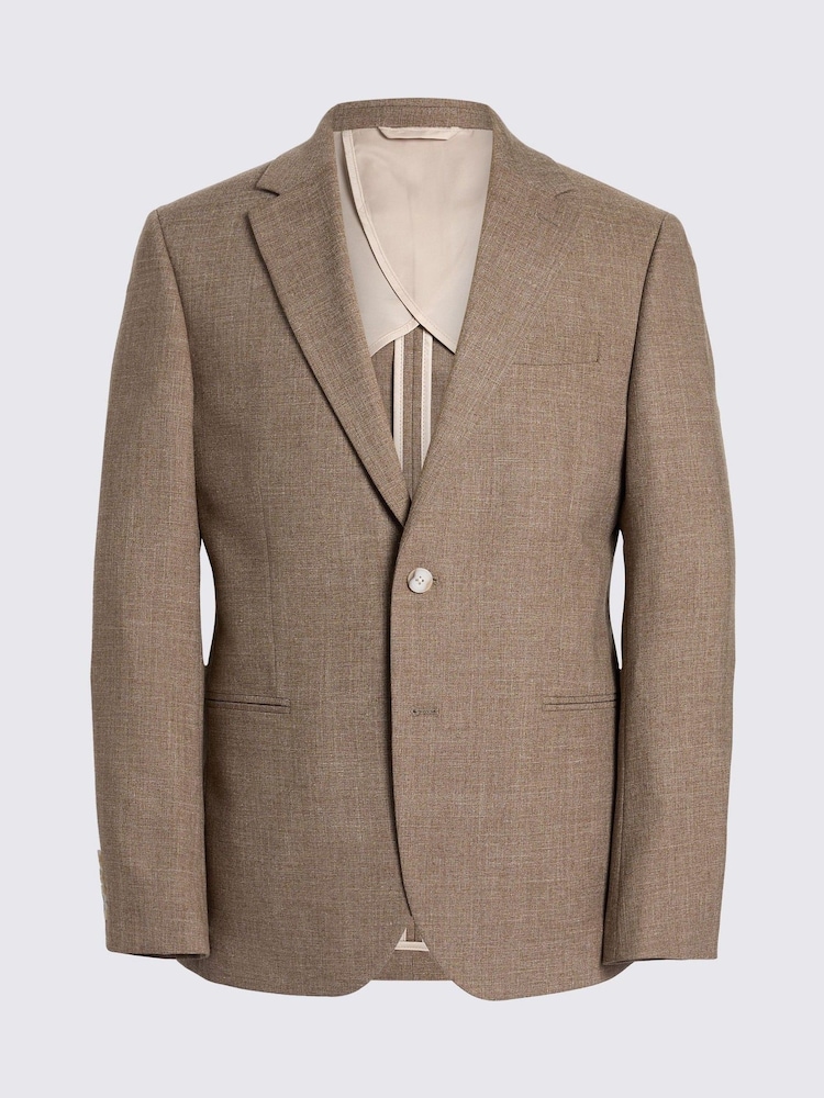 MOSS Brown Slim Fit Slub Jacket - Image 5 of 5