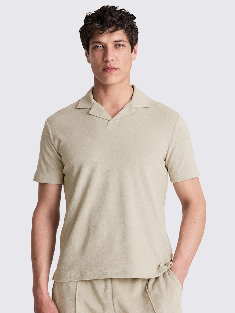 Terry Towelling Skipper 100% Cotton Polo Shirt - Image 1 of 4 Terry Towelling Skipper 100% Cotton Polo Shirt - Image 1 of 4