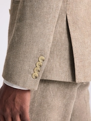MOSS Brown Slim Fit Gold Herringbone Jacket - Image 4 of 5