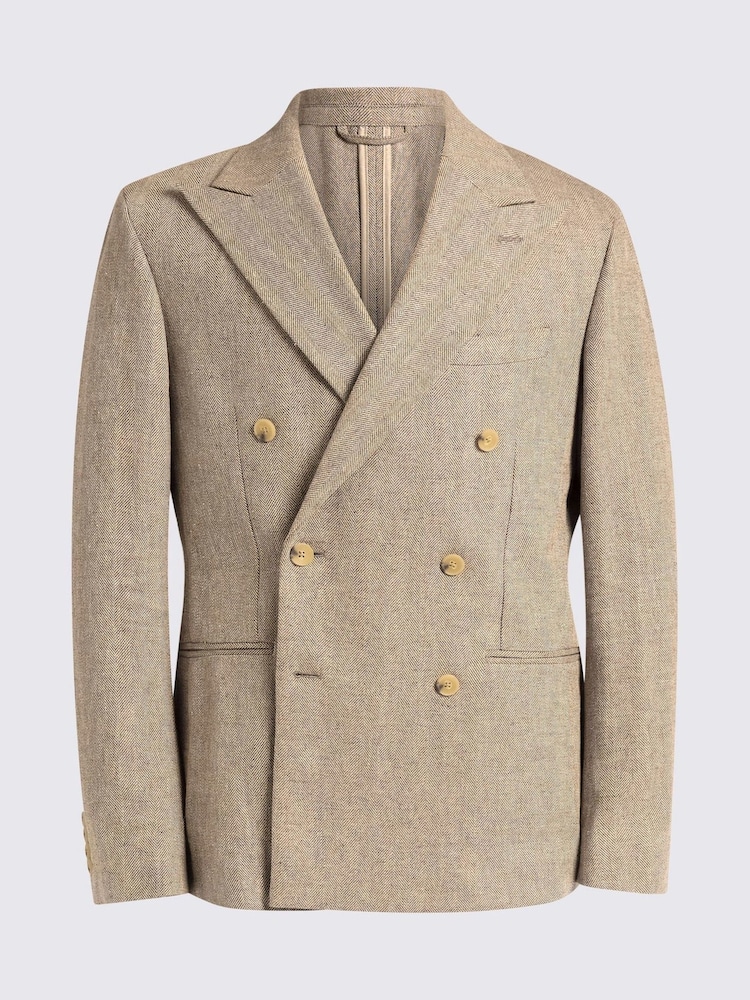 MOSS Brown Slim Fit Gold Herringbone Jacket - Image 5 of 5