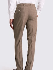 MOSS Brown Slim Fit Slub Trousers - Image 2 of 3