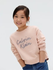 Calvin Klein Orange Logo Metallic Intersia Jumper - Image 4 of 6