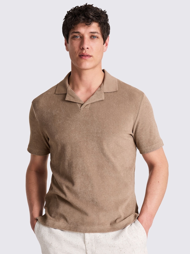 Terry Towelling Skipper 100% Cotton Polo Shirt - Image 1 of 4