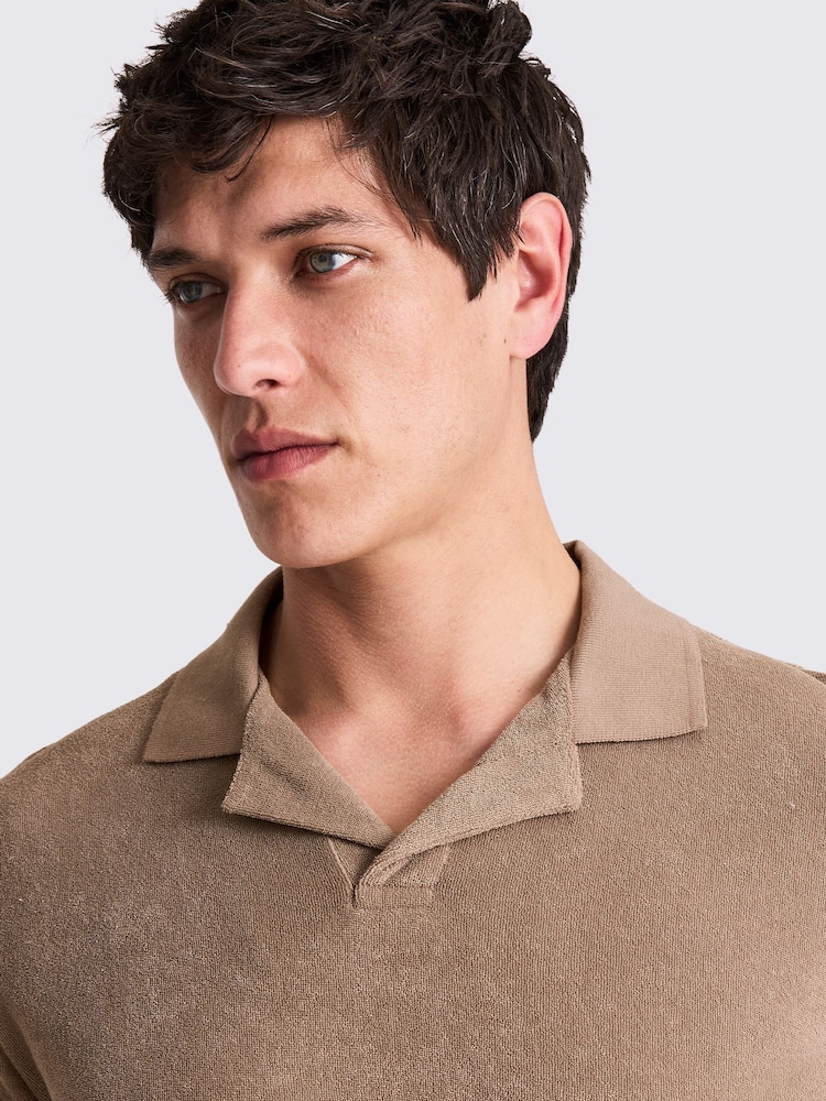 Terry Towelling Skipper 100% Cotton Polo Shirt - Image 3 of 4
