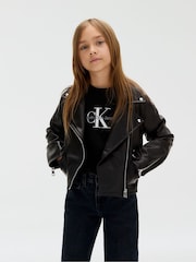 Calvin Klein Faux Leather Biker Jacket - Bild 1 von 5