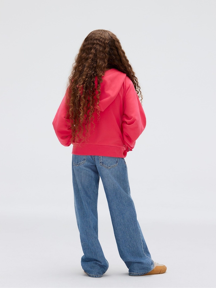 Calvin Klein Pink Terry Zip-Up Hoodie - Image 2 of 5 Calvin Klein Pink Terry Zip-Up Hoodie - Image 2 of 5