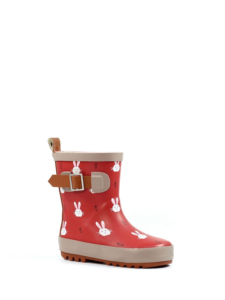 Lazy Dogz Red Bunny Design Toddler Wellingtons - Image 2 of 7