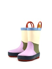 Lazy Dogz Purple Bubblegum Toddler Colour Block Wellingtons - Image 4 of 8