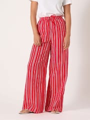 Long Tall Sally Red Printed Stripe Trousers - Image 1 of 5