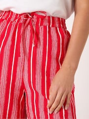 Long Tall Sally Red Printed Stripe Trousers - Image 3 of 5