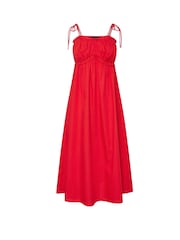 PixieGirl Petite Red Frilly Tie Strap Poplin Dress - Image 5 of 5