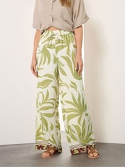 Long Tall Sally Green Printed Wide Leg Trousers - Image 2 of 5
