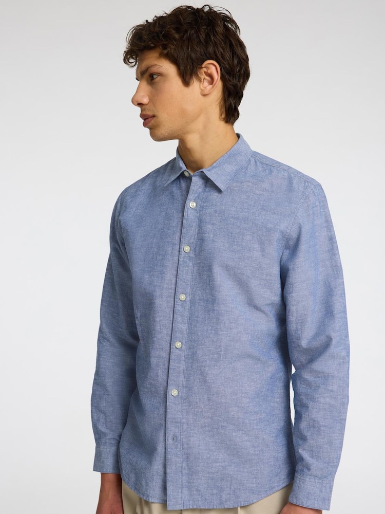 Selected Homme Blue Long Sleeve Shirt - Image 4 of 4