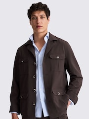 MOSS Brown Seersucker Safari Shacket - Image 2 of 5