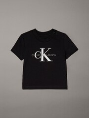 Calvin Klein Black Monogram Short Sleeve T-Shirt - Image 1 of 2