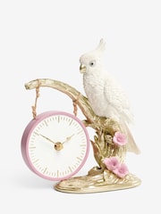 White and Gold Cockatoo Mantel Clock - Image 3 of 3