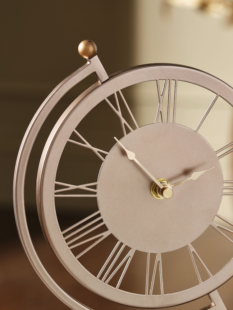 Gold Marble Globe Mantel Clock - Image 2 of 3 Gold Marble Globe Mantel Clock - Image 2 of 3