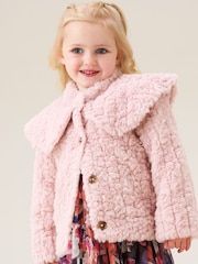 Angel & Rocket Pink Cecile Faux Fur Cape Collar Coat - Image 1 of 8