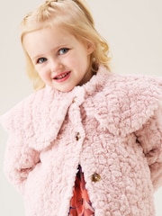 Angel & Rocket Pink Cecile Faux Fur Cape Collar Coat - Image 2 of 8