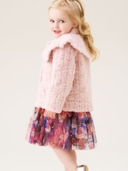 Angel & Rocket Pink Cecile Faux Fur Cape Collar Coat - Image 4 of 8