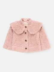Angel & Rocket Pink Cecile Faux Fur Cape Collar Coat - Image 6 of 8