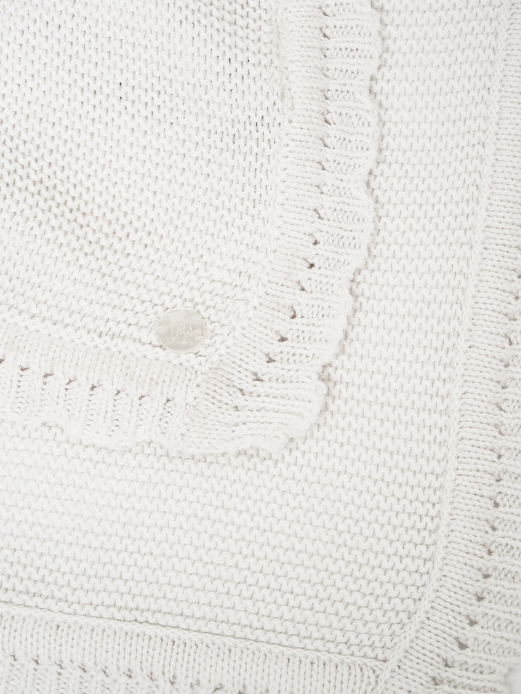 Angel & Rocket Cream Aubrey Knitted Blanket - Image 3 of 3 Angel & Rocket Cream Aubrey Knitted Blanket - Image 3 of 3