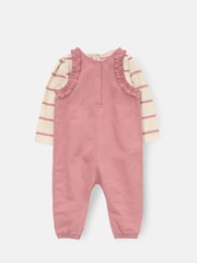 Angel & Rocket Pink Mila Frill Shoulder Dungaree And Print Bodysuit - Image 6 of 7
