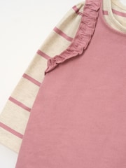 Angel & Rocket Pink Mila Frill Shoulder Dungaree And Print Bodysuit - Image 7 of 7