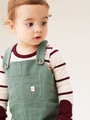 Angel & Rocket Green George Mini Twill Dungaree Set - Image 5 of 9