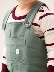 Angel & Rocket Green George Mini Twill Dungaree Set - Image 6 of 9