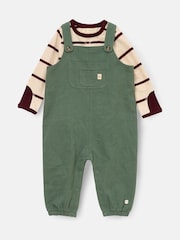 Angel & Rocket Green George Mini Twill Dungaree Set - Image 7 of 9