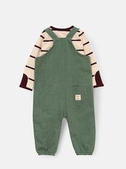Angel & Rocket Green George Mini Twill Dungaree Set - Image 8 of 9