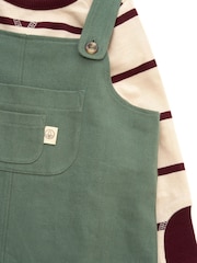 Angel & Rocket Green George Mini Twill Dungaree Set - Image 9 of 9