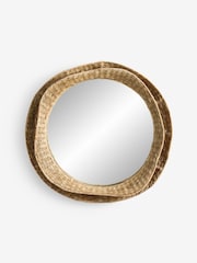 Neutral Wavy Woven Round Wall Mirror - Image 3 of 4