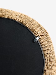 Neutral Wavy Woven Round Wall Mirror - Image 4 of 4