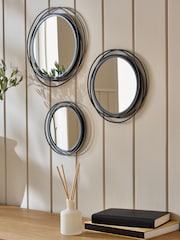 Set of 3 Black Contemporary Wire Mirrors - Image 2 of 5