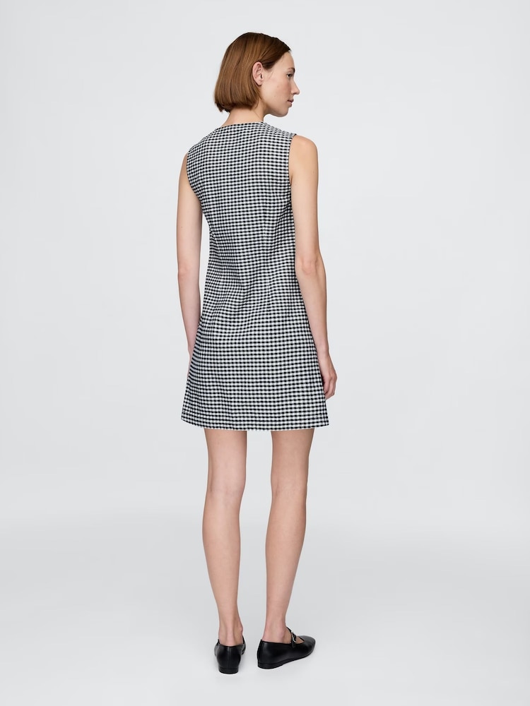 Gap Black/White DÔEN Gingham Denim Mini Dress - Image 2 of 8
