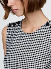 Gap Black/White DÔEN Gingham Denim Mini Dress - Image 4 of 8