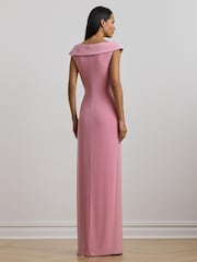 Lauren Ralph Lauren Pink Leonidas Sleeveless V-Neck Rouched Gown - Bild 2 von 5