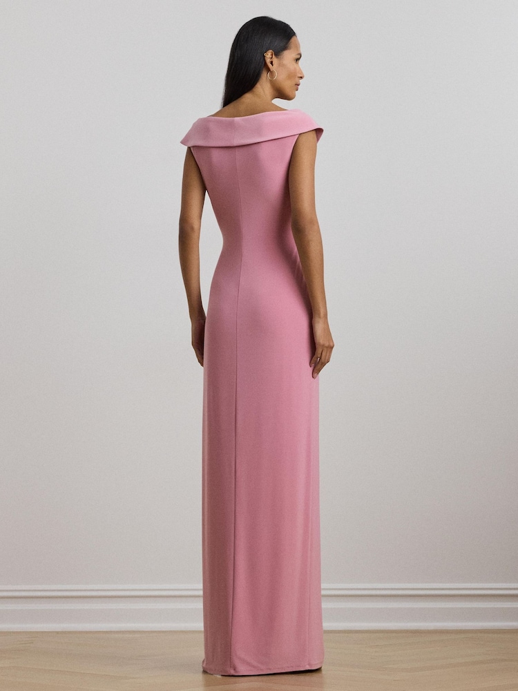 Lauren Ralph Lauren Pink Leonidas Sleeveless V-Neck Rouched Gown - Bild 2 von 5