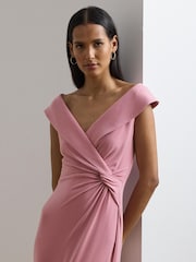 Lauren Ralph Lauren Pink Leonidas Sleeveless V-Neck Rouched Gown - Bild 3 von 5