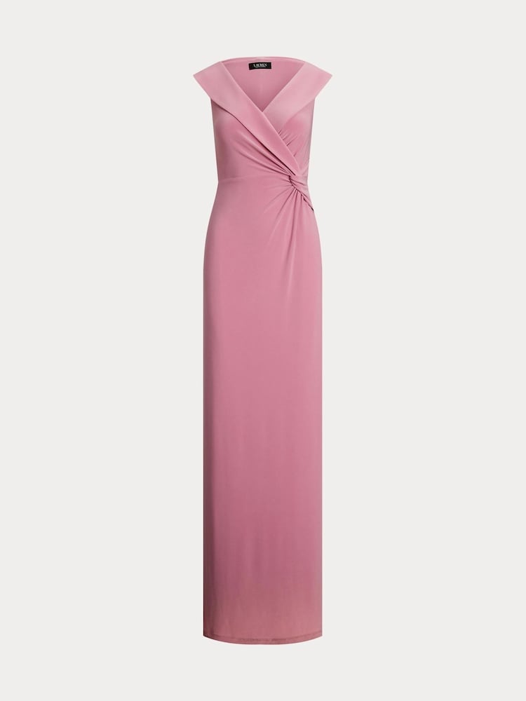 Lauren Ralph Lauren Pink Leonidas Sleeveless V-Neck Rouched Gown - Bild 5 von 5