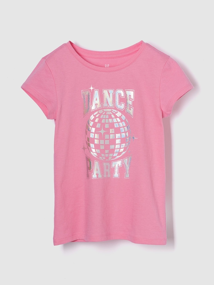 Rosa - Camiseta de manga corta y cuello redondo con estampado gráfico de Gap (4-13años) - Imagen 1 de 3
