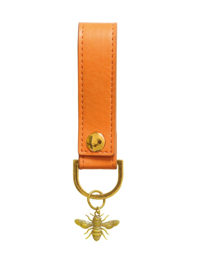 Portico Designs Orange Gold Bee Faux Leather Organiser Case & Keyring Set - Image 4 of 4