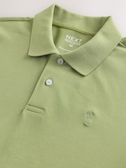Moss Green Regular Fit Short Sleeve Pique Polo Shirt - Image 7 of 7