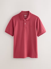 Red Regular Fit Long-Sleeve Pique Polo Shirt - Image 1 of 3