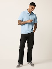 Light Blue Marl Regular Fit Short Sleeve Pique Polo Shirt - Image 2 of 7