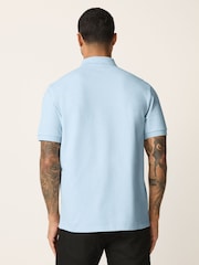 Light Blue Marl Regular Fit Short Sleeve Pique Polo Shirt - Image 3 of 7